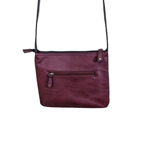 Mia De Luca Crossbody Bag Small Purse Leopard Studs Burgundy Brown Glitter - Picture 4 of 6